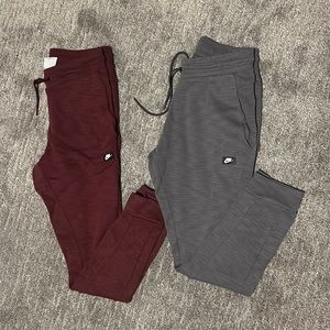 2 pairs Nike Drawstring sweats - Gray and Maroon - Size Small